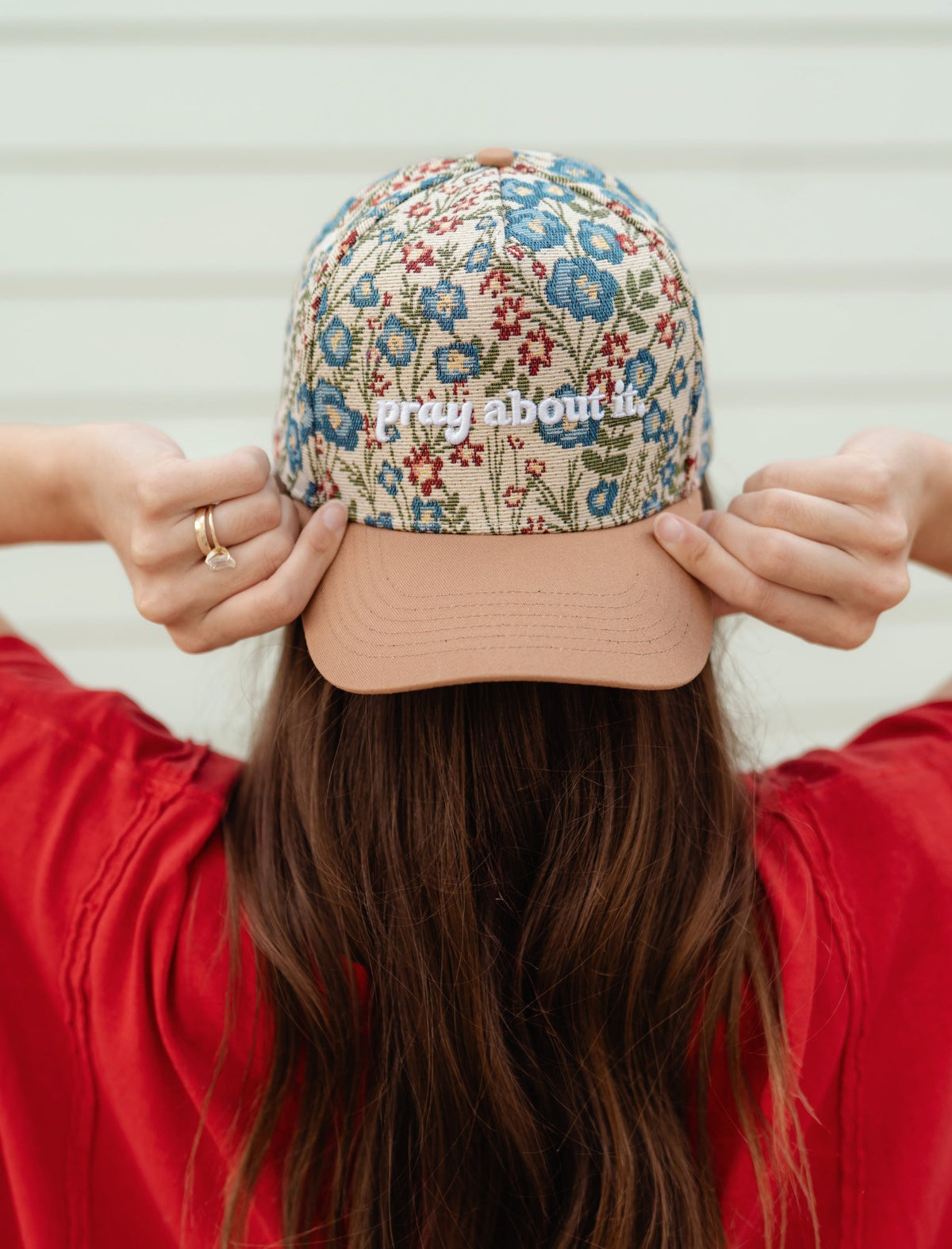 Pray About It Floral Snapback Hat