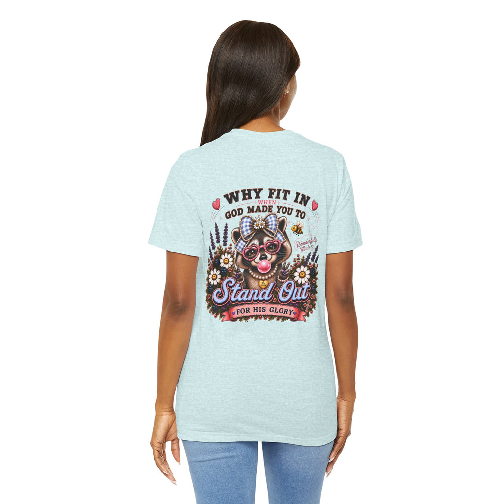 Wonderfully Made Raccoon Tee • Stand Out for His Glory | Psalm 139:14