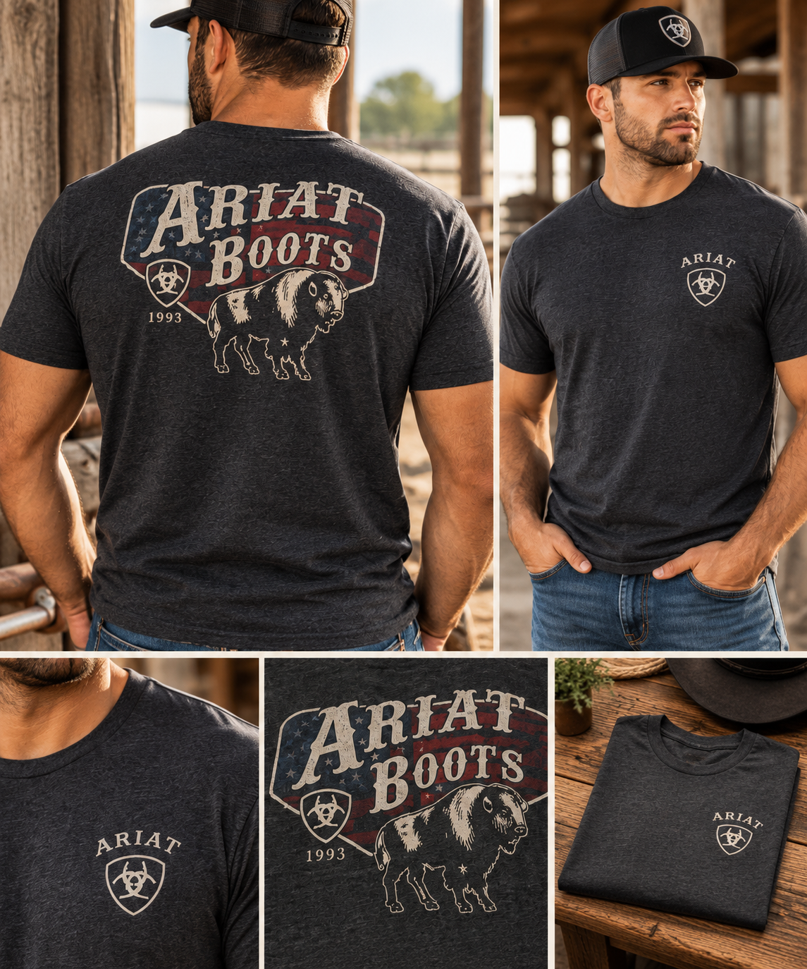 Ariat American Bison Graphic Tee – Charcoal Heather
