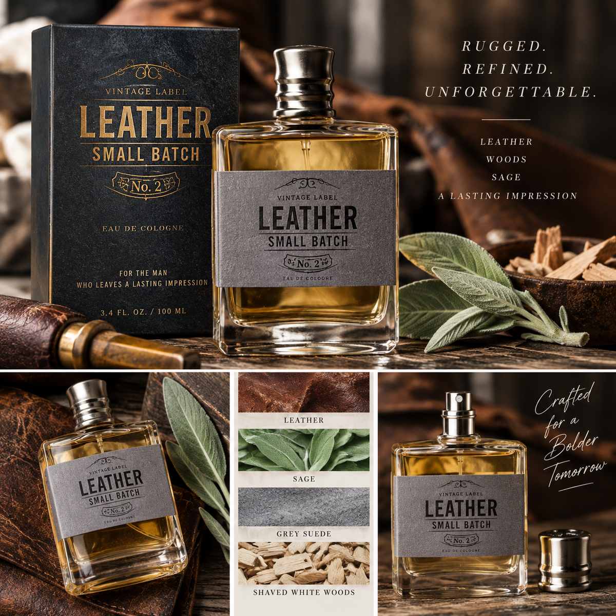 Leather No. 2 Small Batch Cologne | 3.4 oz
