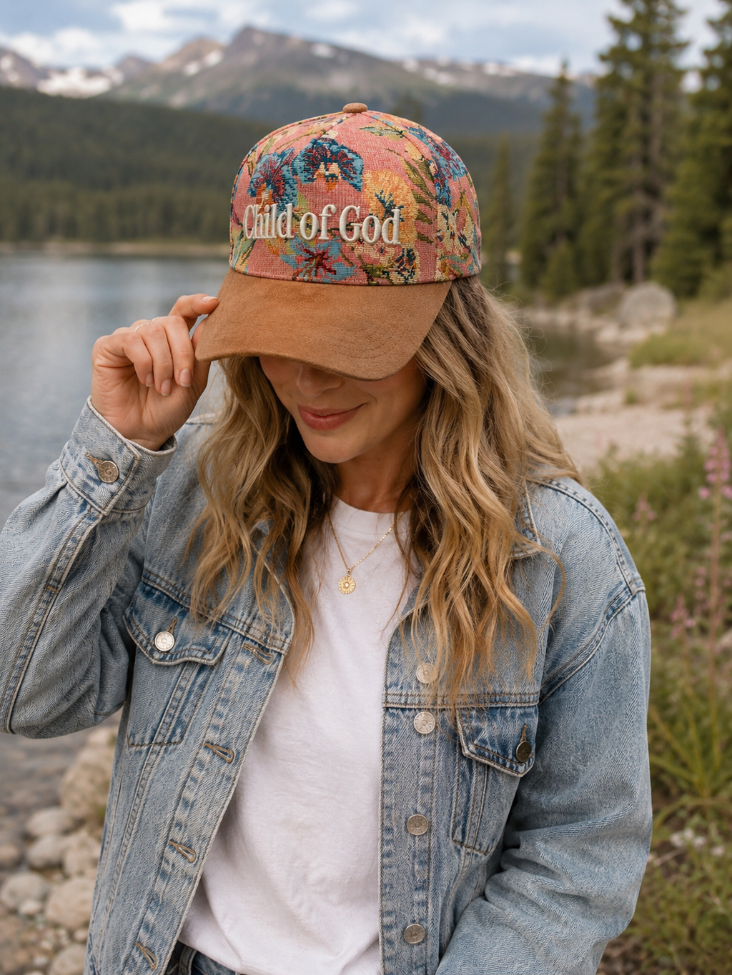 Child of God Floral Tapestry Trucker Hat