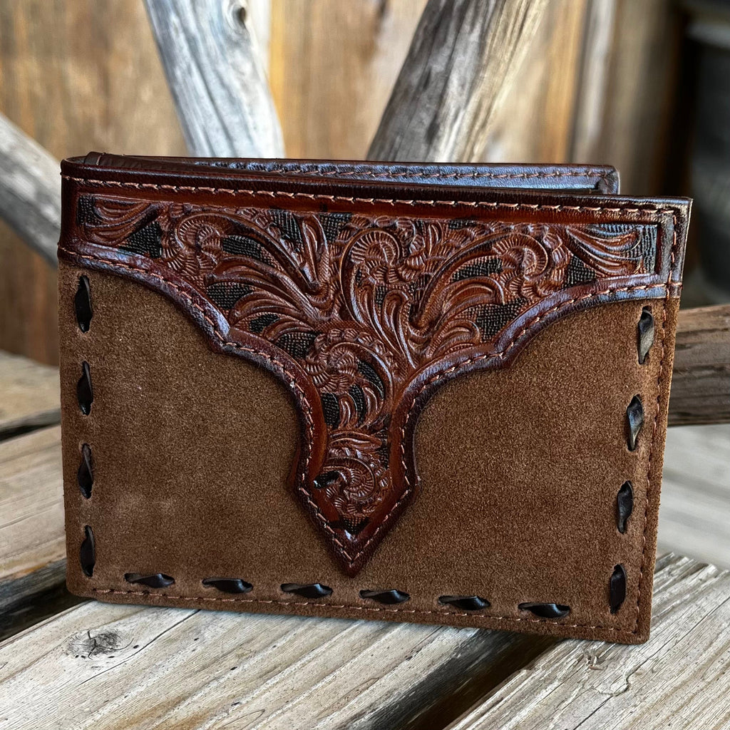 Nocona Tooled Roughout Bifold Wallet