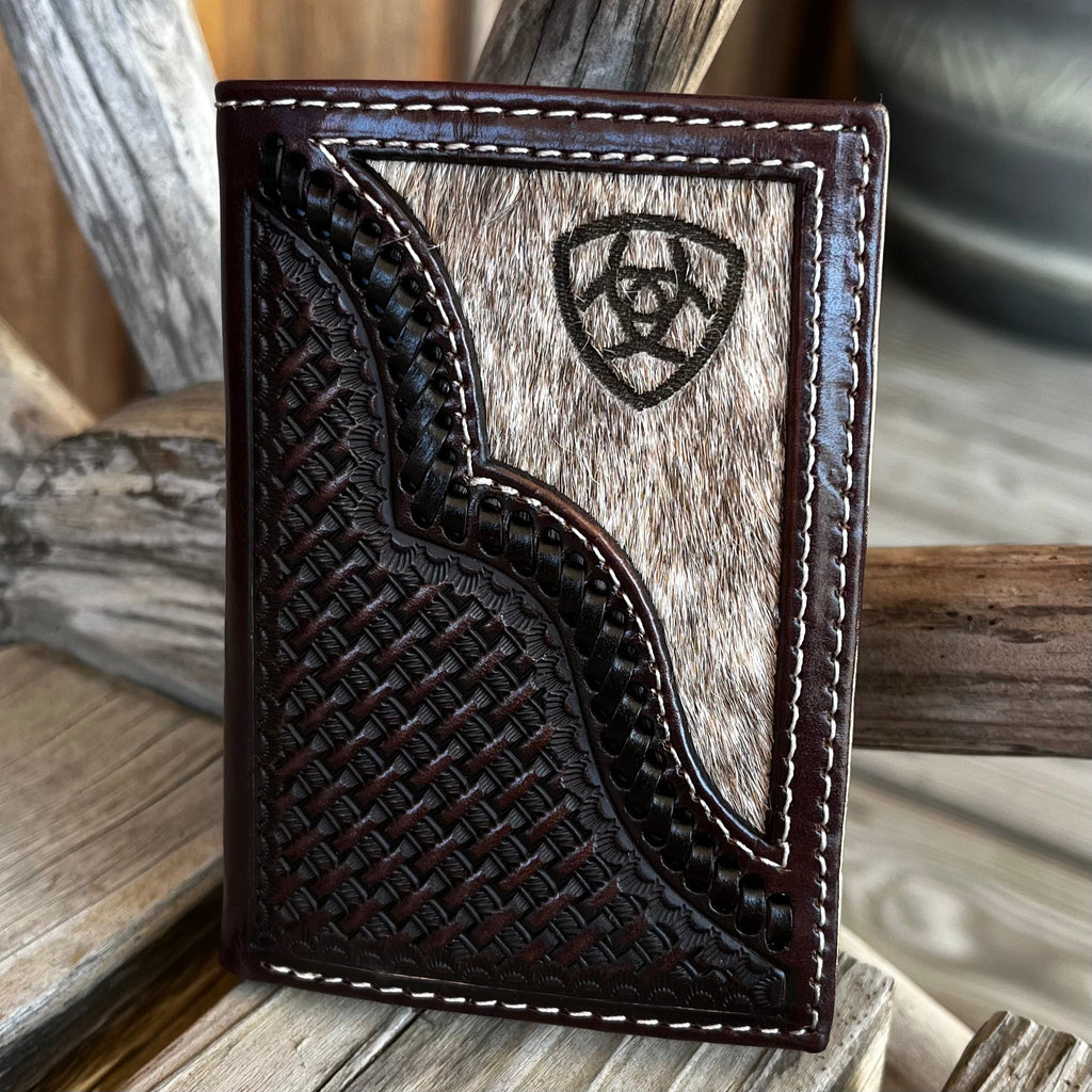 Ariat Brindle Calf Hair Trifold Wallet