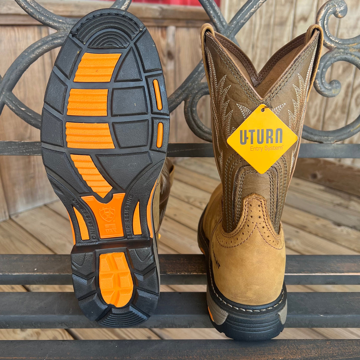Ariat Men’s WorkHog Pull-On Work Boot – Aged Bark