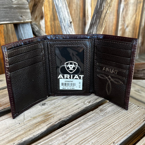 Ariat Brindle Calf Hair Trifold Wallet