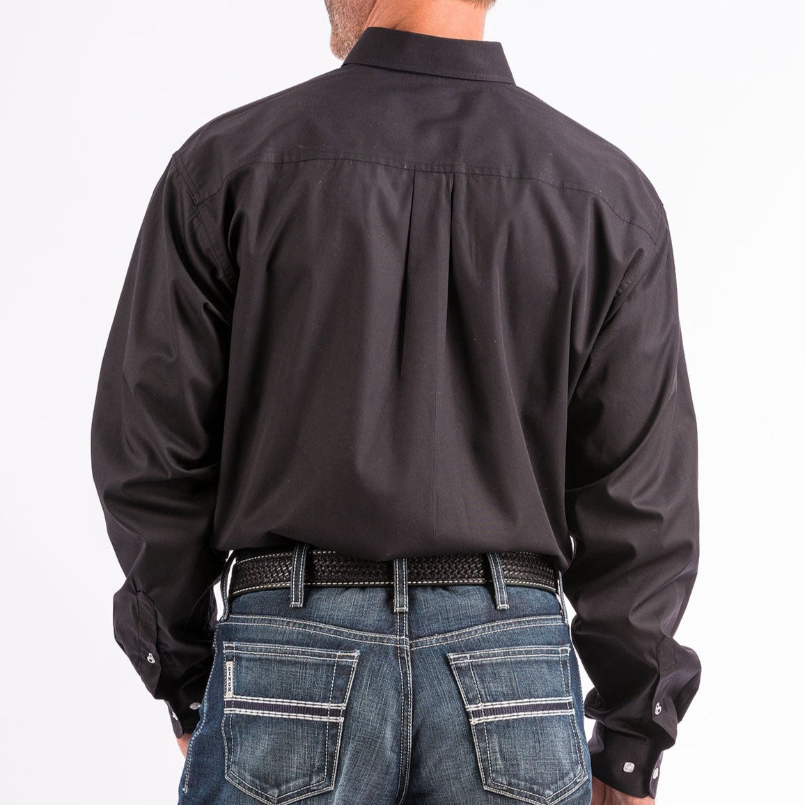 Cinch Men’s Solid Black Long Sleeve Button-Down