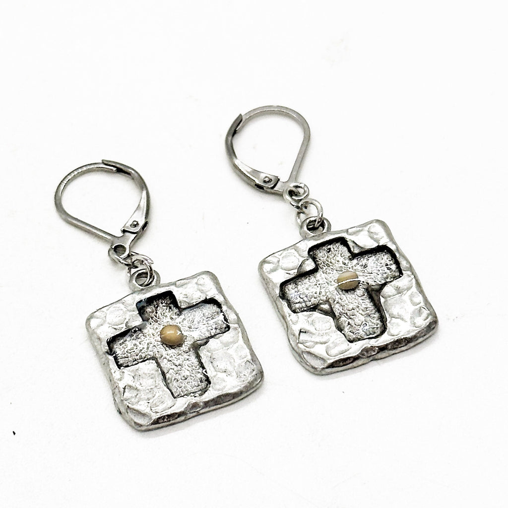 Mustard Seed Cross Earrings | Matthew 17:20