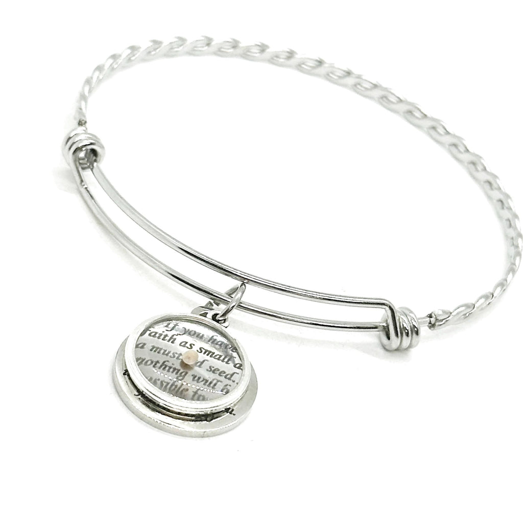 Mustard Seed Faith Bracelet | Matthew 17:20 - Engraved Bangle Stainless