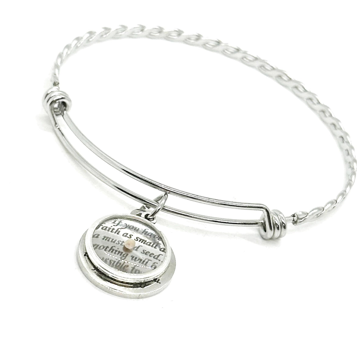 Mustard Seed Faith Bracelet | Matthew 17:20 - Engraved Bangle Stainless